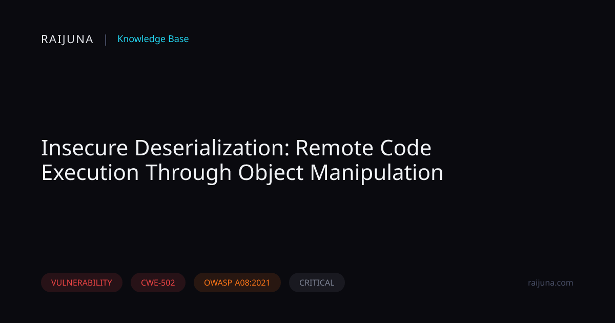 Insecure Deserialization: Remote Code Execution Through Object ...