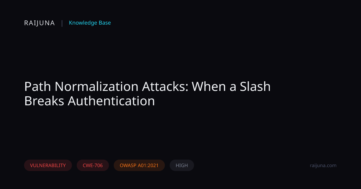 Path Normalization Attacks: When a Slash Breaks Authentication | Raijuna